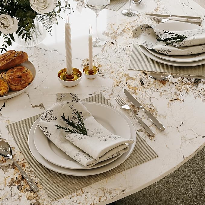 POVISON Round Dining Table for 6, 59" Modern Round Dining Room Table with Lazy Susan, Pandora Sintered Stone Dining Tabletop with Black Carbon Steel Pedestal (Dining Table Only)