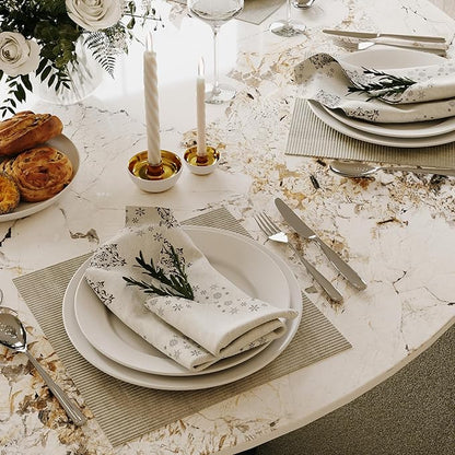 POVISON Round Dining Table for 6, 59" Modern Round Dining Room Table with Lazy Susan, Pandora Sintered Stone Dining Tabletop with Black Carbon Steel Pedestal (Dining Table Only)