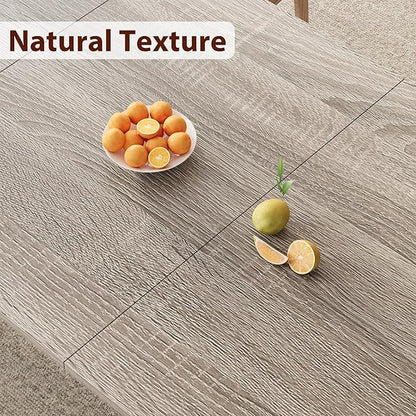 IDEALHOUSE 78.7" Long Rectangle Dining Table for 6-8 People, Industrial Wood Dinner Table (Only Table) (Light Grey)