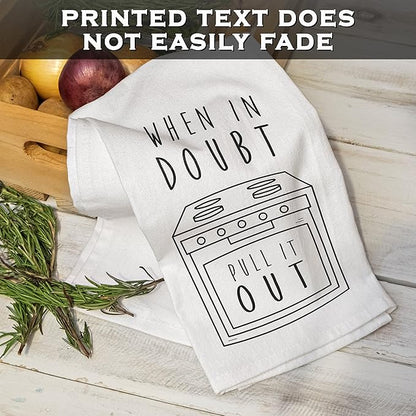 When In Doubt Pull It Out Funny Kitchen Towels 18x24 Inch Dish Towels