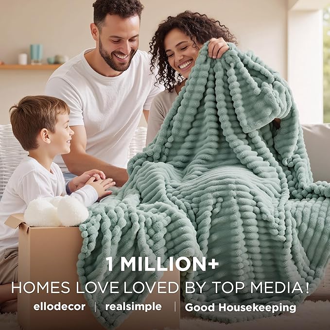 Bedsure GentleSoft Blankets Queen Size for Bed - Cozy Soft Blankets for Women, Cute Large Fleece Throws for Girls, Sage Green, 90x90 Inches