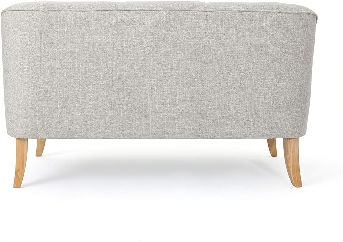 Christopher Knight Home Justus Mid Century Modern Fabric Loveseat, Beige Natural