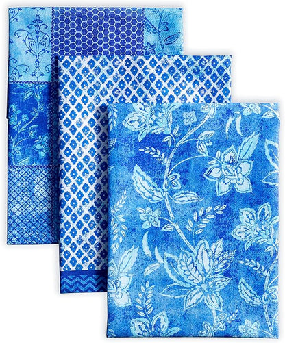 Maison d'Hermine Dish Towels 100% Cotton Absorbent Indigo Love Set of 3 Spring Summer
