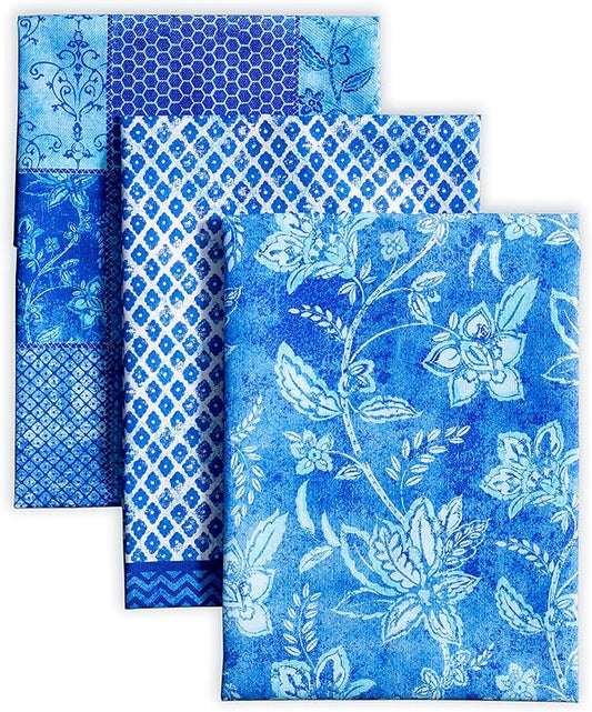 Maison d'Hermine Dish Towels 100% Cotton Absorbent Indigo Love Set of 3 Spring Summer