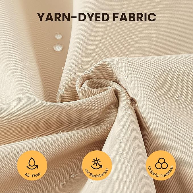 9' X 12' Cantilever Patio Umbrella Outdoor with Base Included Heavy Duty Double Top Windproof Rectangle Offset Umbrellas with 360-degree Rotation for Pool Deck Backyard, Beige