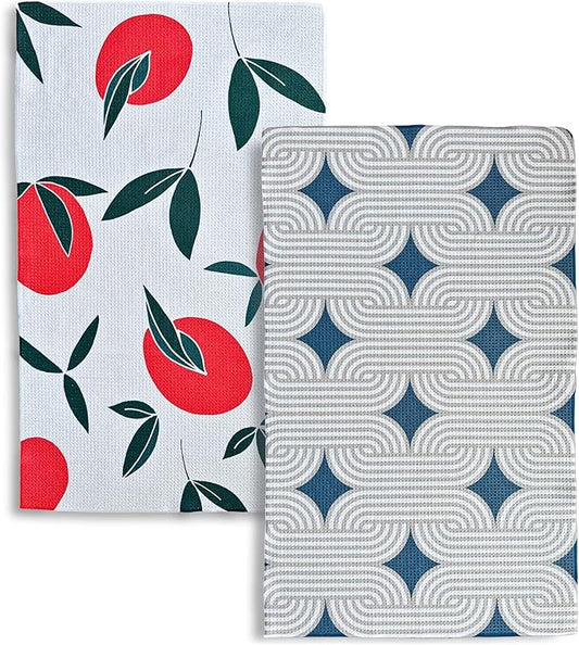 HONED Premium Microfiber Kitchen Dish Towels Set of 2 Quick Dry Waffle Tea Towels 18x30 Tabletop Decor