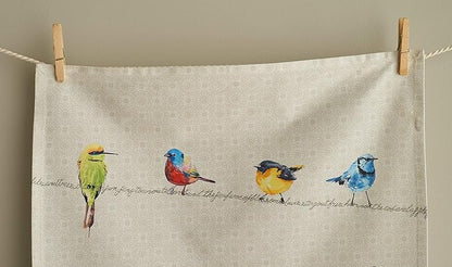 Maison d'Hermine Birdies On Wire 100% Cotton Absorbent Dish Towels Tea Bar Towels Set of 2