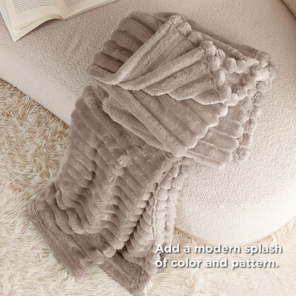 Bedsure GentleSoft Mocha Meringue Twin Blanket for Bed - Cozy Soft Blankets for Women, Cute Large Throws for Girls, 66x90 Inches