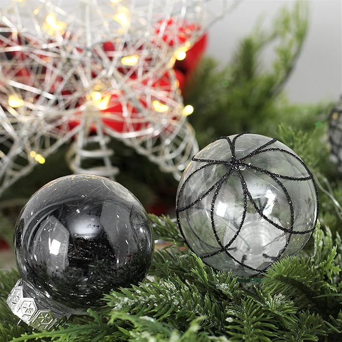 Clear Christmas Ball Ornaments, 30ct Shatterproof Xmas Ball Decorations 2.36" for Halloween Christmas Party