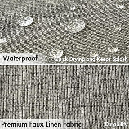 MIULEE 84" Long Scalloped Shower Curtain Linen Textured with 12 Metal Hooks Cute Extra Long Heavy Duty Washable Waterproof Cloth Shower Curtains with Black Border for Bathroom Hotel Bathtub,Grey