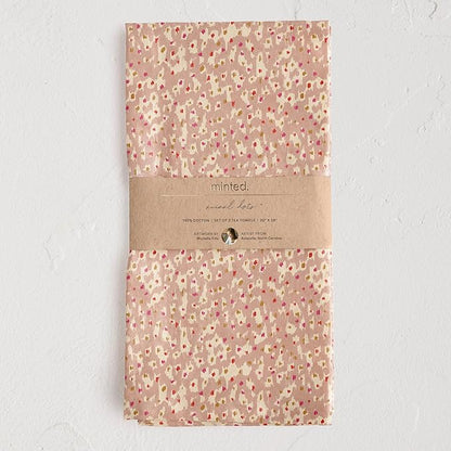 Minted Animal Dots Tea Towels Cotton Kitchen Towels Decorative with Hanging Loop Set of 2