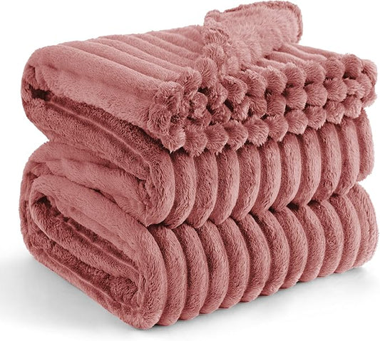 Bedsure GentleSoft Dusty Pink California King Size Blanket for Bed - Cozy Soft Blankets for Women, Cute Small Fleece Throws for Girls, Birthday Gifts for Women, 102x96 Inches