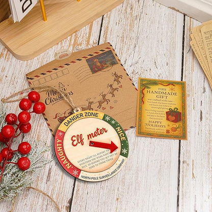 Funny Christmas Ornaments – Naughty or Nice Elf Meter Ornament 2025 – Christmas Ornament 2025 – White Elephant Gifts - Xmas Tree Funny Decoration Decoration