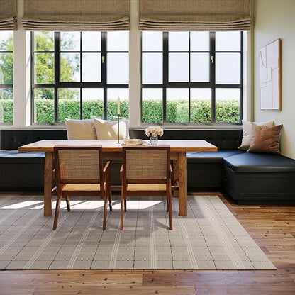 Rugs USA x Nate Berkus Downing Plaid Wool Cozy Area Rug, 9' 6" x 13' 6", Grey