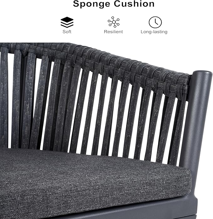 PURPLE LEAF 12 Pieces Outdoor Dining Set with Patio Aluminium Dining Table and Wicker Chairs Modern Furniture Cushions Sets for Backyard Indoor Decor Kitchen Gray