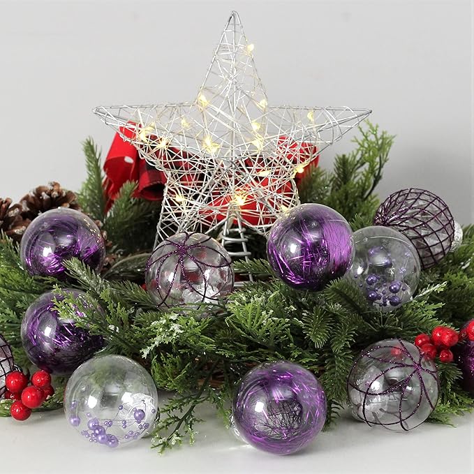 Clear Christmas Ball Ornaments, 30ct 2.36" Plastic Shatterproof Christmas Decorations Ornament Xmas Ball Hanging Ornaments for Christmas Tree for Halloween Christmas Party Wedding Anniversary