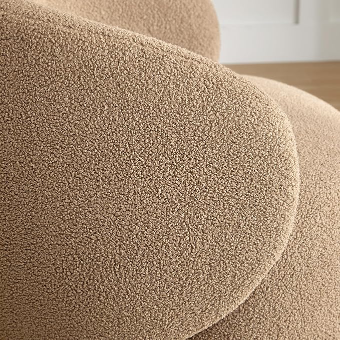Swivel Accent Chair Round Barrel Armchair Upholstered Performance Fabric for Living Room Bedroom Reading Waitingroom,2 PCS,Sand