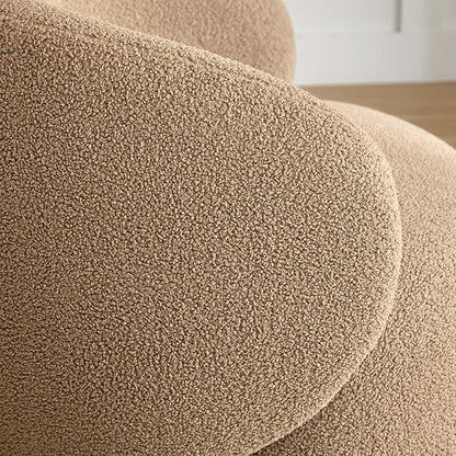 Swivel Accent Chair Round Barrel Armchair Upholstered Performance Fabric for Living Room Bedroom Reading Waitingroom,2 PCS,Sand