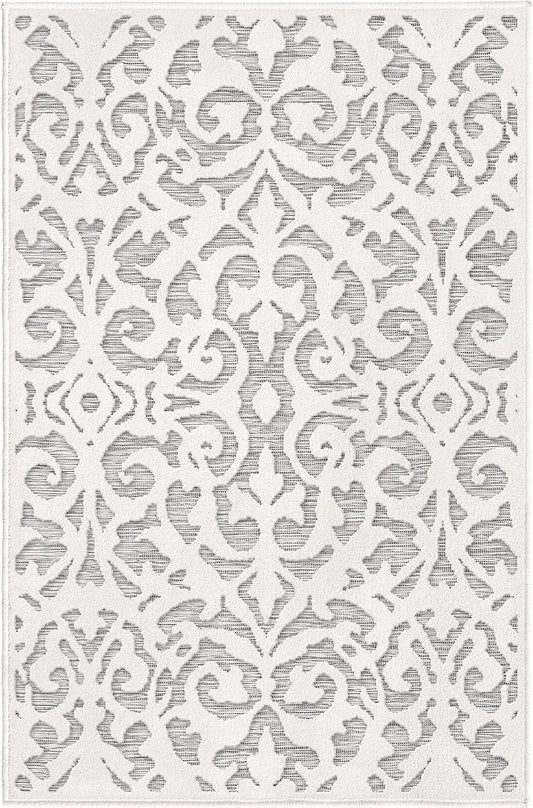 My Texas House Lady Bird Area Rug 2.11x4.5 Indoor Outdoor, Natural Grey