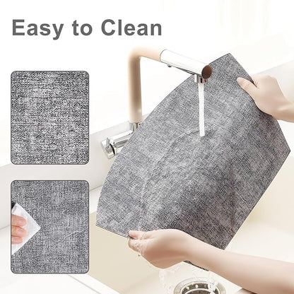 Homaxy Round Table Placemats Set of 6, Washable Wedge Shaped Faux Leather Table Mats, Wipeable Kitchen Dinner Place Mats for Indoor Outdoor, Black & White