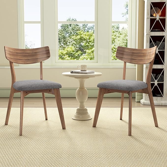 Christopher Knight Home Upholstered Wood Dining Chair,Stylish Designed Dining Room Chair (Set of 2),Dark Gray