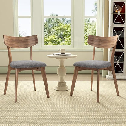 Christopher Knight Home Upholstered Wood Dining Chair,Stylish Designed Dining Room Chair (Set of 2),Dark Gray