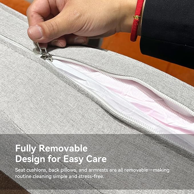 Modern 4-Seater Upholstered Fabric Sofa for Living Room –111.81 inch Comfortable Timecloud Couch with Wood Frame and Metal Legs, Easy Assembly, Ideal for Office, or Living Room, Gray