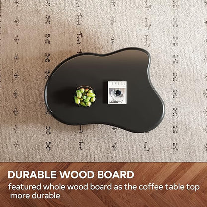 Cloud Coffee Table, Unique Irregular Shape, Modern Cute Living Room Fashion Coffee Table, Black