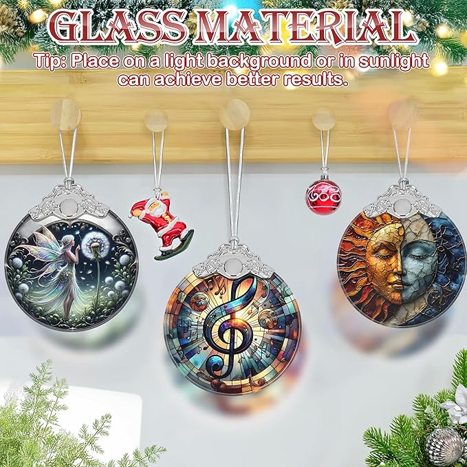 Christmas Ornament, 2025 Ornaments for Christmas Tree, Stained Glass Hanging Ornament, Holiday Ornaments, Unique Gift Idea - Musical Note