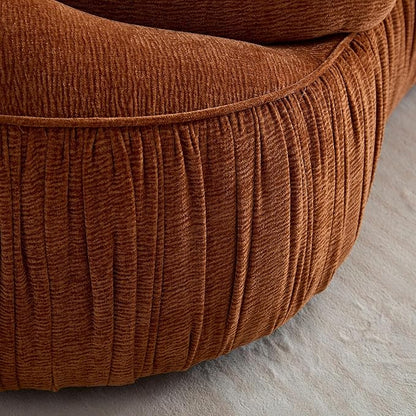 KEIKI 92" Oversized Curved Shaped Upholstered Modular Sectional Sofa, Modern 4-Seater Couch with Seat Cushions and Ergonomic Backrest, No Assembly Required, for Apartment, Living Room, Orange