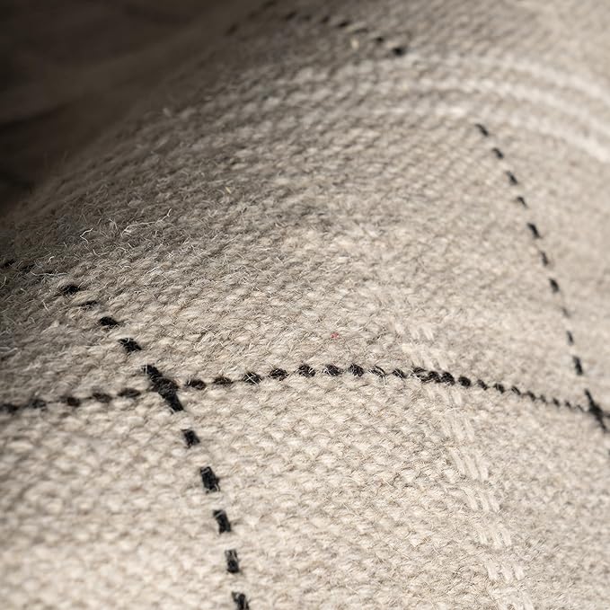 Rugs USA x Nate Berkus Downing Plaid Wool Cozy Area Rug, 8' 6" x 11' 6", Grey