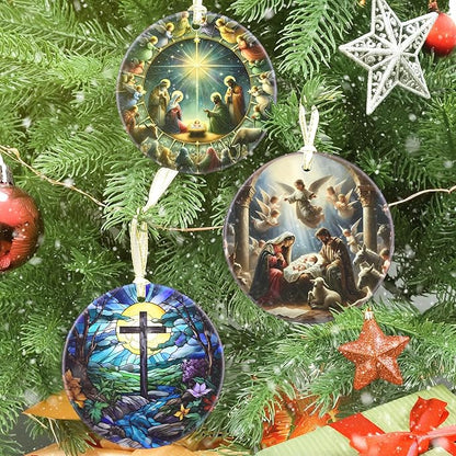 Nativity Christian Ornament - Religious Gift Idea for Christmas Tree Decor