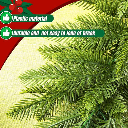 Watayo 2 Pcs Realistic Touch Norfolk Pine Garland, 4.9 Ft Artificial Realistic Christmas Garland for Mantle, Faux Norfolk Pine Cedar Garlands for Christmas Fireplace Window Home Indoor Outdoor Decor