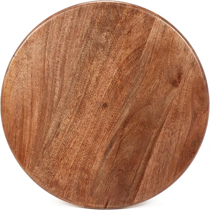 Christopher Knight Home Laveer Wood End Table, Indoor Round Side Table, Small Drink Table, Modern Solid Wood Accent Table Coffee Table for Living Room Bedroom or Small Spaces, Gold+Honey
