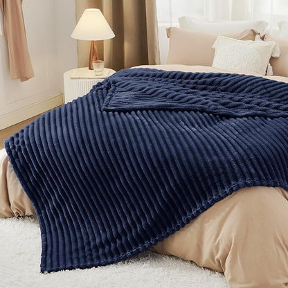 Bedsure GentleSoft Blue Fleece Blanket for - Cozy Soft Blankets for Women, Cute Small Throws for Girls, 108x90 Inches