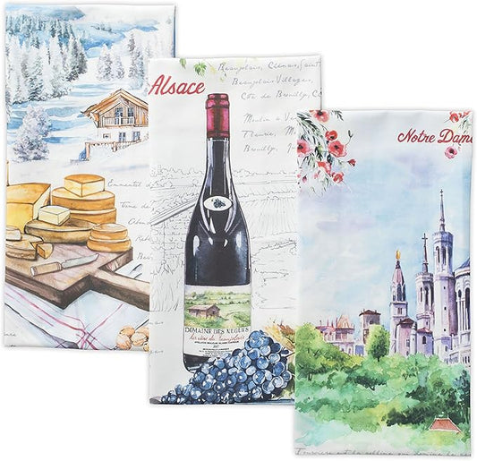 Maison d'Hermine Obernai Cotton Kitchen Towels Set of 3 20x27.5