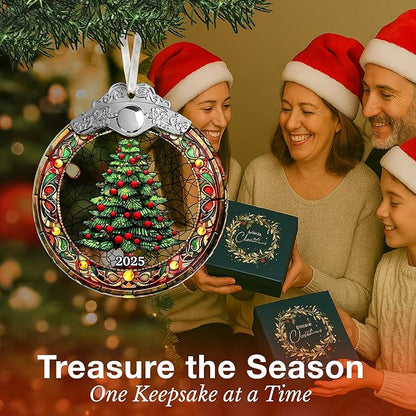 Christmas Tree Ornaments - 2025 Glass Fairy Ornament, Unique Stained Glass Style Crystal Ornaments for Christmas Tree, Vintage Christmas Decor, 2025 Ornament, Fairy Gifts for Women