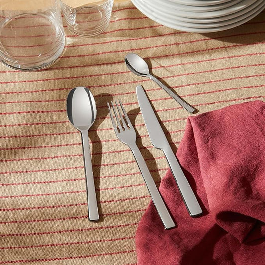 Alessi REB09S24 Ovale - Cutlery set composed of six table spoons, six table forks, six table knives, six coffee spoons in 18/10 stainless steel.