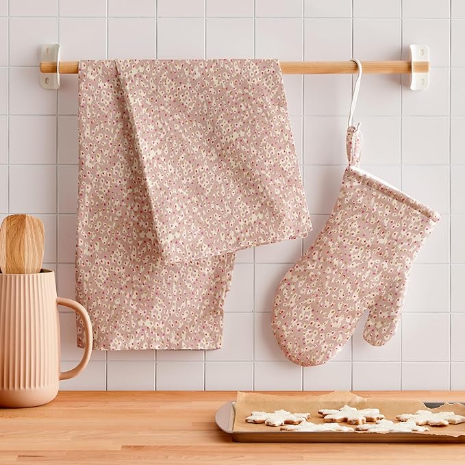 Minted Animal Dots Tea Towels Cotton Kitchen Towels Decorative with Hanging Loop Set of 2