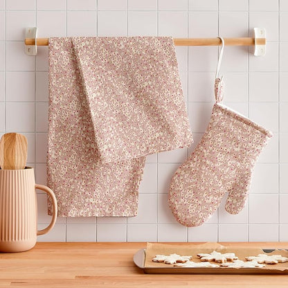 Minted Animal Dots Tea Towels Cotton Kitchen Towels Decorative with Hanging Loop Set of 2