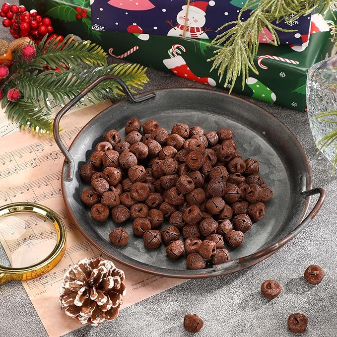 Augshy 200 Rustic Christmas Jingle Bells, 2/5 Inches Metal Craft Bells for Christmas Home Decoration Christmas Party Decor Party Supplies