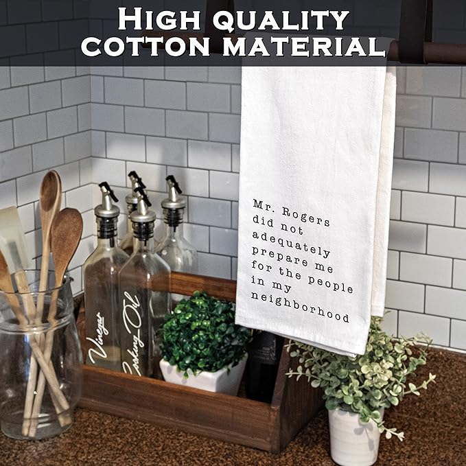 MAINEVENT Mr Rogers Funny Dish Towel Gift Kitchen Tea Towel 18x24