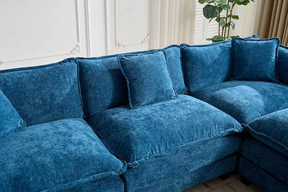 SoarFlash Chenille Sectional Middle Position Sofa,Blue