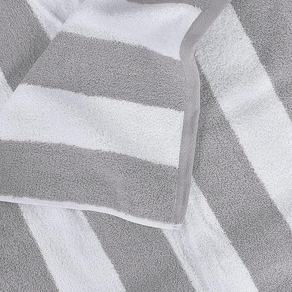 Utopia Towels 4 Pack Cabana Stripe Beach Towel Oversized 100% Ring Spun Cotton Beth Towels, Highly Absorbent, Grey