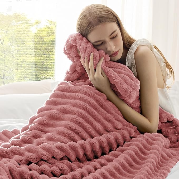 Bedsure GentleSoft Brick Dust Fleece Throw Blanket for  - Cozy Soft Blankets for Women, Cute Small Throws for Girls, 50x60 Inches