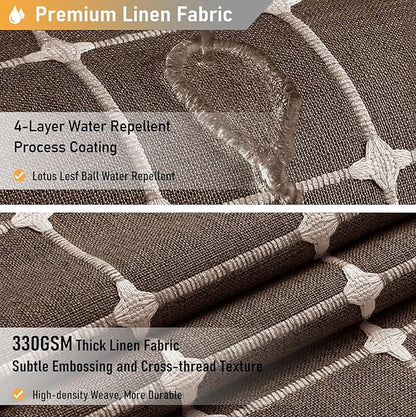 BTTN Stall Fabric Shower Curtain - 54x78 Inches Boho Linen Heavy Duty Tassel Shower Curtain Set with 10 Hooks, Narrow Rustic Modern Farmhouse Neutral Cloth Thick Shower Curtains for Bathroom - Brown