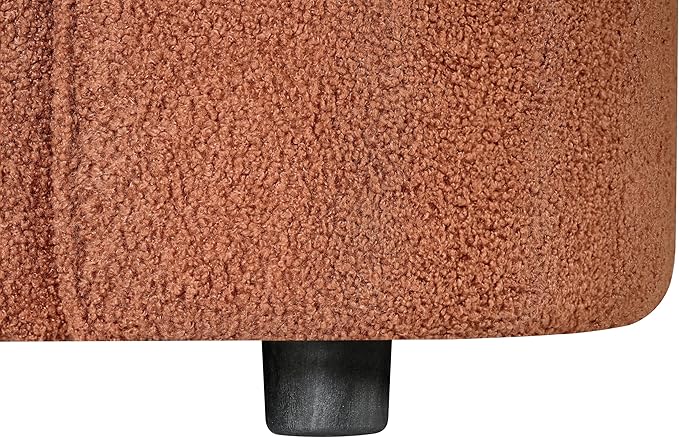 Christopher Knight Home Sabbo 87.50" Curved Oversized 2 Seater Sofa, Upholstered Couch Chair, Soft Seating Lounge Sofa Chair, Cozy Loveseat with Armrest, Reading Sofa for Living Room Home Rest, Orange