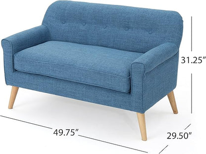 Christopher Knight Home Mariah Mid Century Loveseat, Muted Blue