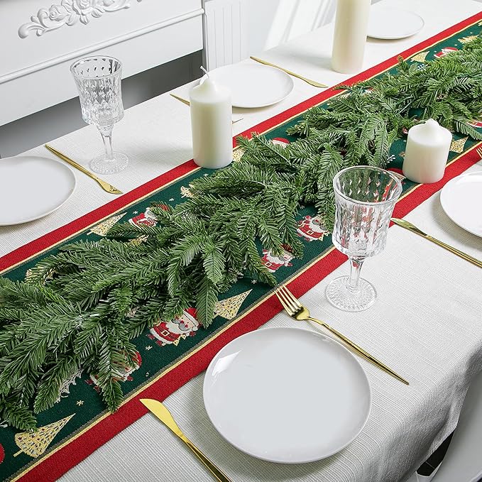 Watayo 2 Pcs Realistic Touch Norfolk Pine Garland, 4.9 Ft Artificial Realistic Christmas Garland for Mantle, Faux Norfolk Pine Cedar Garlands for Christmas Fireplace Window Home Indoor Outdoor Decor