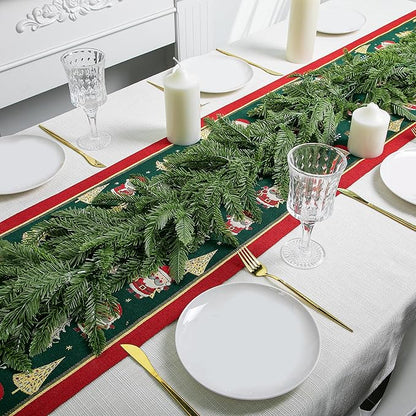 Watayo 2 Pcs Realistic Touch Norfolk Pine Garland, 4.9 Ft Artificial Realistic Christmas Garland for Mantle, Faux Norfolk Pine Cedar Garlands for Christmas Fireplace Window Home Indoor Outdoor Decor